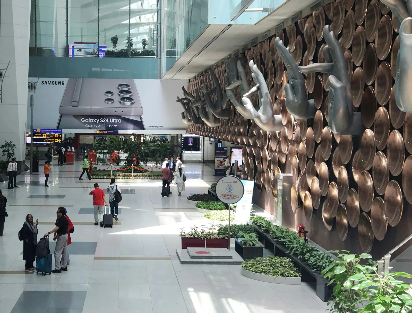 Airport interior walkway, representing global movement and corridor connection.